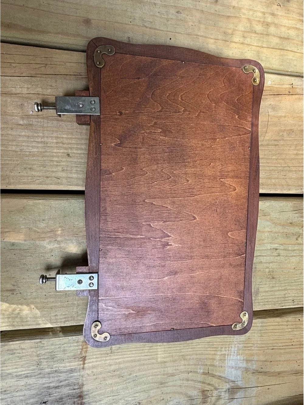 Wood Frame Clamp-On Mirror with Adjustable Screws